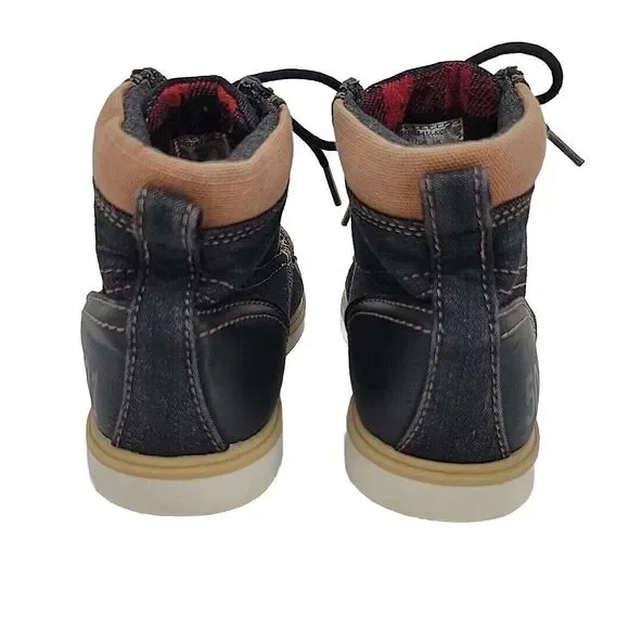 Levis 501 Boys Denim Hi Top Sneaker Size 2 Great Shape - Picture 4 of 10